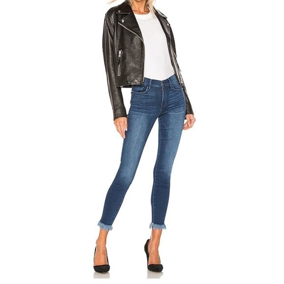 Frame Le Skinny de Jeanne Crop Frayed Hem Jeans Size 29 - Picture 1 of 8